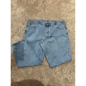 Carhartt B17 STW Relaxed Fit Jeans Mens 46x30 Blue Denim Work Pants Medium Wash